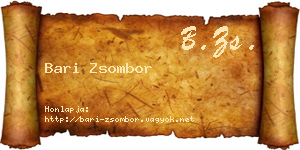 Bari Zsombor névjegykártya